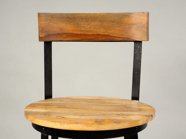 scaun bar stil industrial lemn mango
