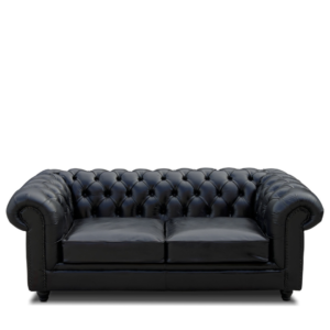 Canapea din piele naturala design Chesterfield negru